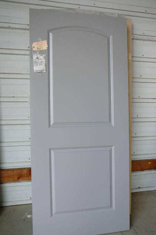 lot 627 image: Prefinished Interior Door- 2 panel  Grey  3.0 x 6.8  NOT cut for hinges