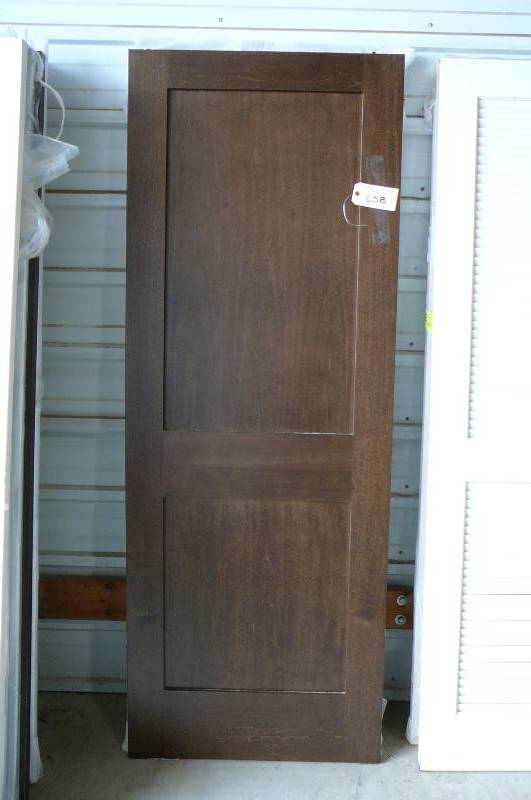 lot 658 image: Interior Door- Dark Wood 2 panel