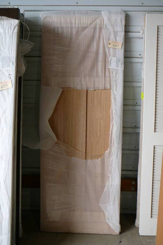 lot 660 image: Prefinished Interior Pocket Door- Oak