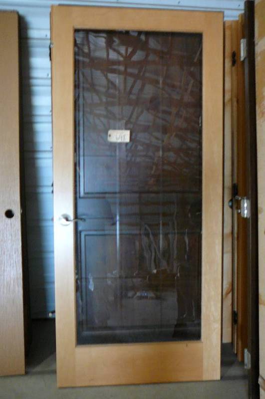 lot 698 image: Interior Wood Glass Door  with Hardware
