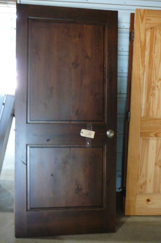 lot 699 image: Interior Wood 2 Panel Door with Hardware