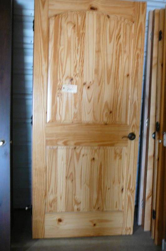 lot 700 image: Interior Wood Panel Door, Knotty Pine  with Hardware