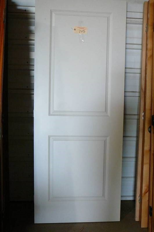 lot 703 image: Interior Wood Door- White 2 panel