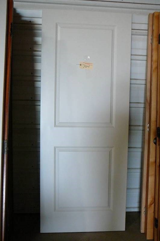 lot 704 image: Interior Wood Door- White 2 panel