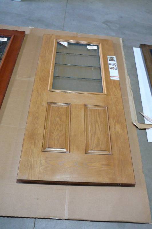 lot 733 image: Wood Door, Fider-Classic  with Glass Window, lower 2 panel