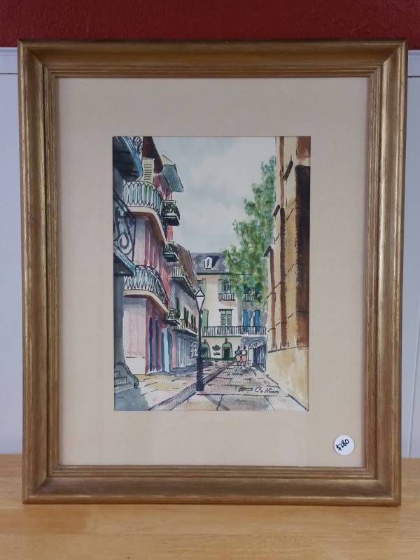 lot 70 image: William Collins Original Watercolor & Ink Mid Century Modern Signed