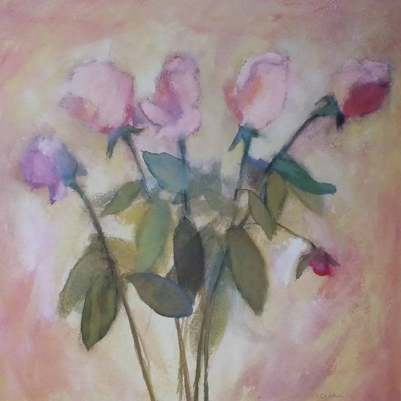 lot 75 image: Clark Impressionist Floral Wall Art, Framed and Matted