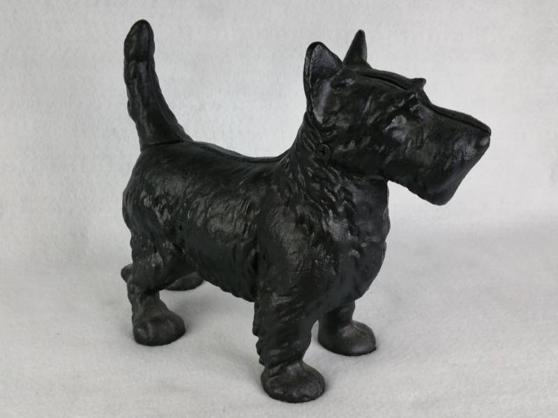 lot 77 image: Cast Iron Terrier Door Stop Possibly Hubley