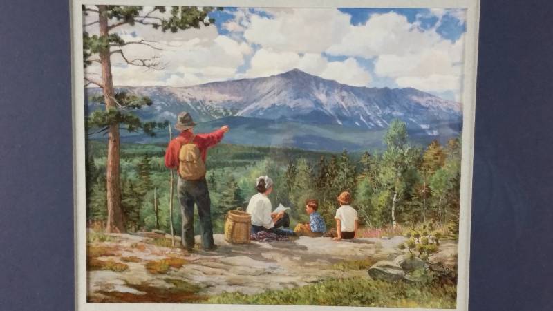 lot 69 image: (2) Family Outdoors  Camping  Fishing Framed and Matted Prints
