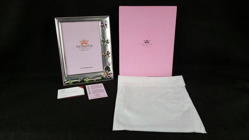 lot 87 image: Pietrafitta Italian Designer Bunny Silver 5 x 7 Picture Frame for Baby Girl NIB