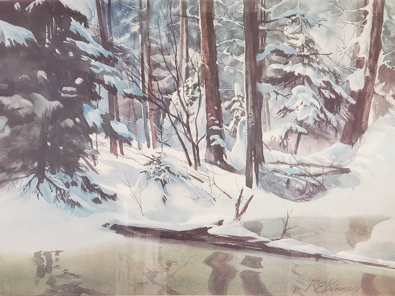 lot 65 image: RE Kinney A Winter Discovery Signed and Numbered