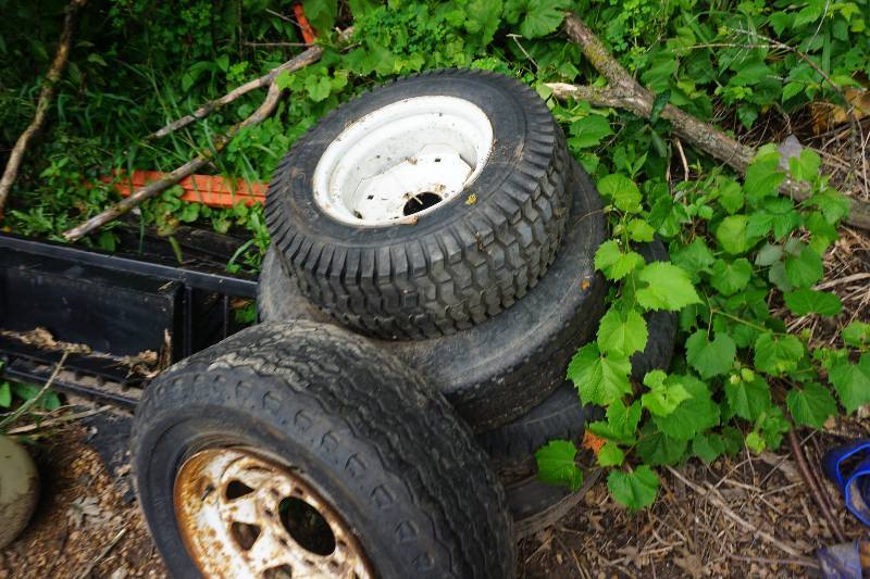 lot 13 image: Lot of Assorted Trailer and Vehicle Tires and Rims