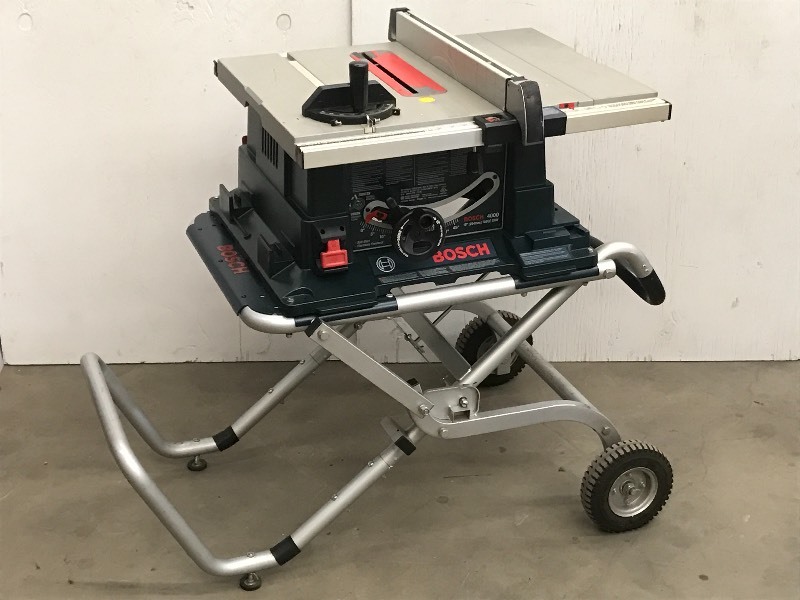lot 6 image: Bosch 10 Tablesaw With Stand