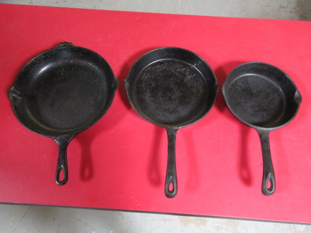 lot 110 image: 3 CAST IRON SKILLETS