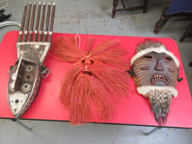 lot 117 image: 3 AFRICAN MASKS