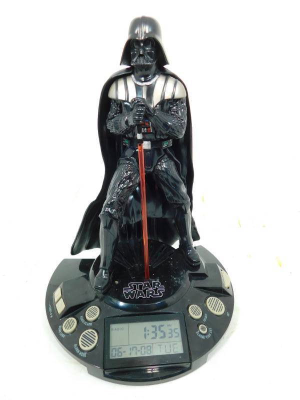 lot 47 image: Star Wars Darth Vader 12 Alarm Clock FM Radio Lights & Sound - Works