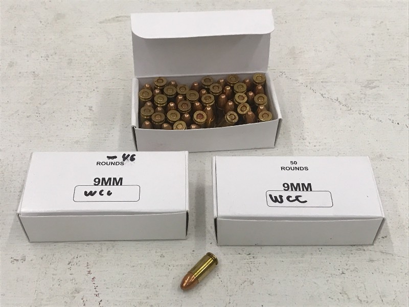 lot 32 image: (146) Rounds Of 9mm FMJ Pistol Ammo...