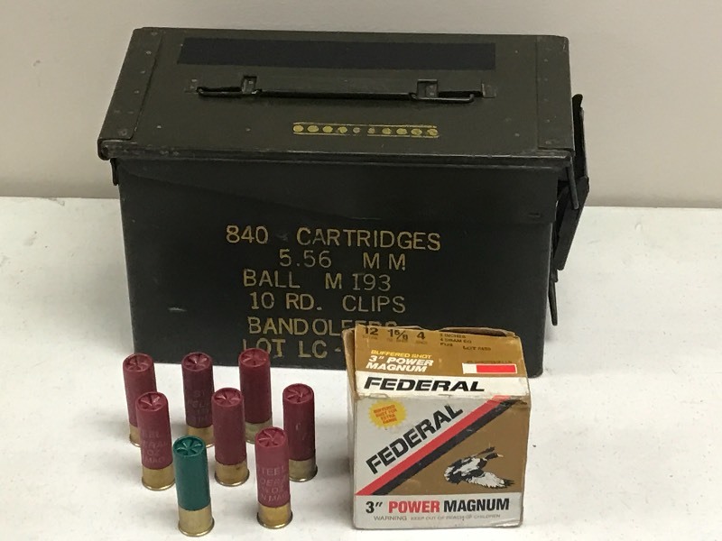 lot 39 image: Ammo Can & 12gauge Shotshells