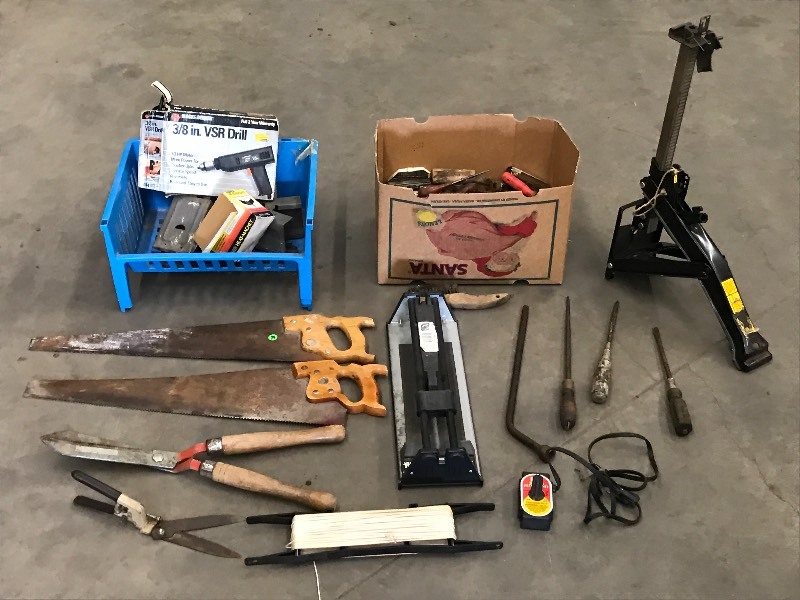 lot 39 image: (2) Boxes Of Hand Tools, Power Tools, Etc