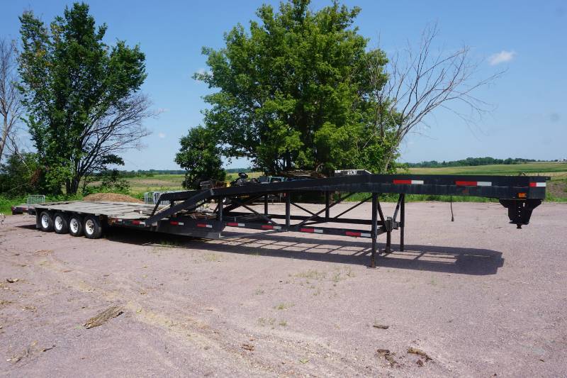 1985 50' Quad Axle 5th Wheel Deck Over Equipment Utility Trailer SW
