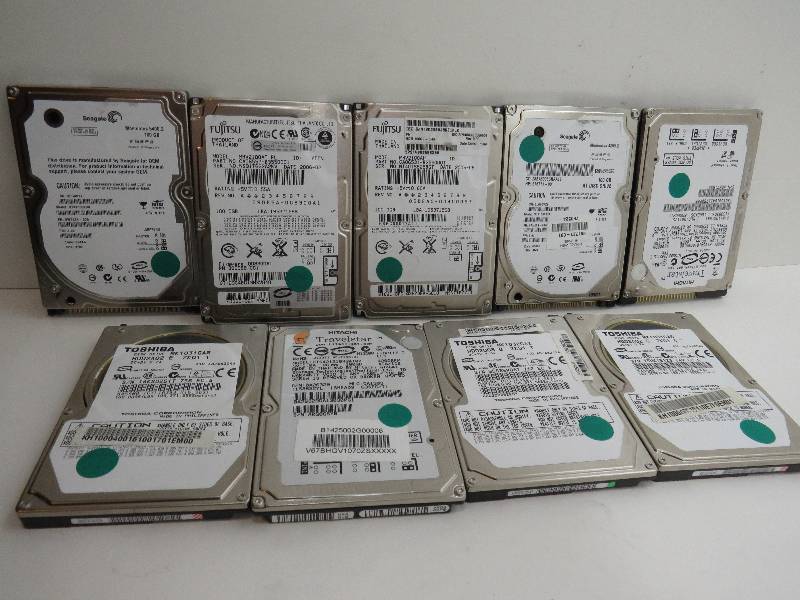 Lot of 9 IDE 100GB Hard Drives