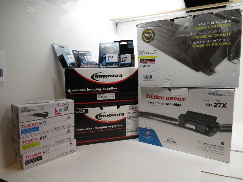 Lot of hp, and many other type of toner and ink