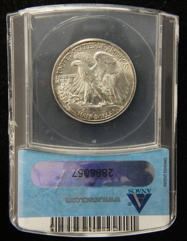 lot 06 image: 1941 WALKING LIBERTY SILVER HALF DOLLAR MS65 ANACS