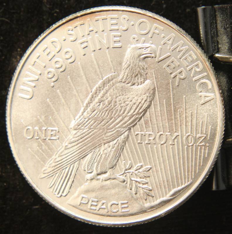 lot 08 image: 1 TROY OZ. .999 FINE SILVER PEACE DOLLAR DESIGN