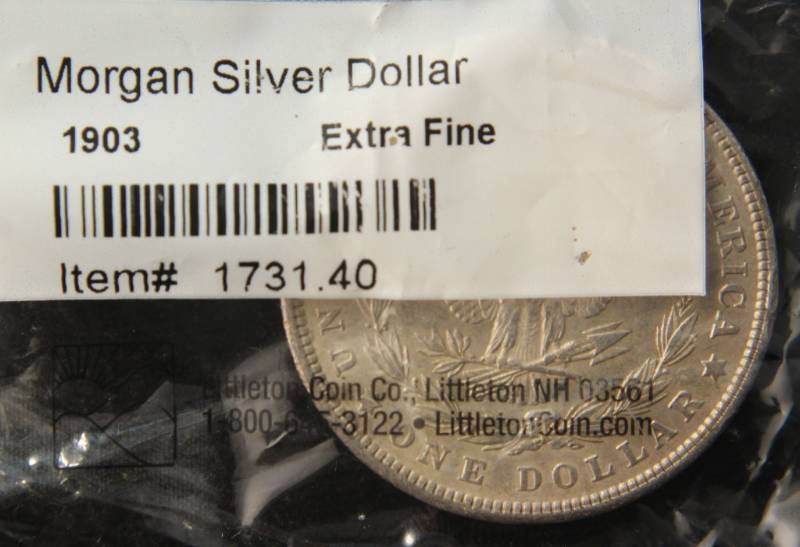 lot 33 image: 1903 MORGAN SILVER DOLLAR XF SEALED LITTLETON