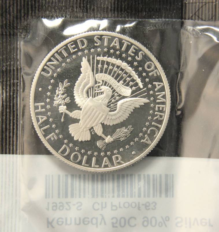 lot 49 image: 1992-S PROOF 90% SILVER KENNEDY HALF DOLLAR SEALED LITTLETON