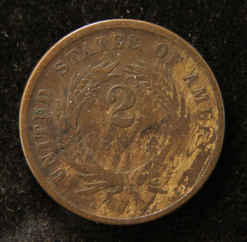 lot 55 image: 1866 US TWO CENT PIECE
