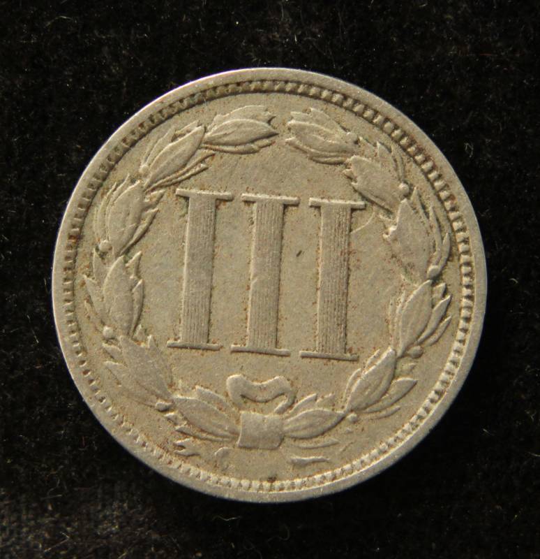 lot 57 image: 1868 US THREE CENT NICKEL