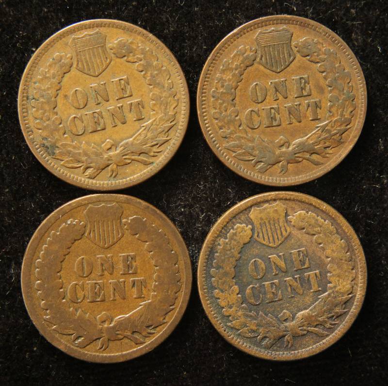 lot 71 image: 4 INDIAN HEAD CENTS 1893 1896 1900 1906