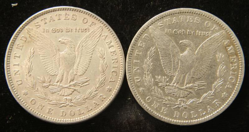 lot 76 image: 2 SILVER DOLLARS 1896 & 1900-O XF-AU