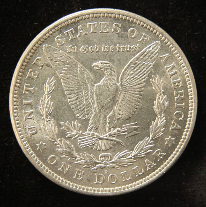 lot 84 image: 1921-D MORGAN SILVER DOLLAR UNC.