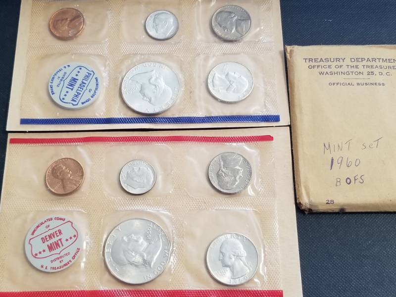 lot 36-A image: 1960 US MINT SET P & D COINS IN ORIGINAL MINT PACKAGING