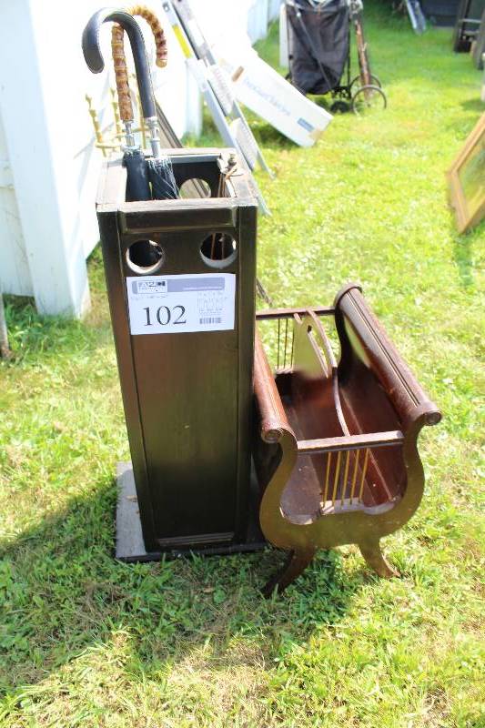 lot 102 image: Magazine Rack, Umbrella Stand