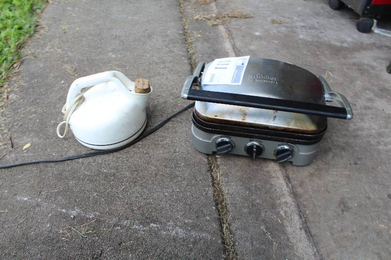 lot 111 image: Griddle, Teapot
