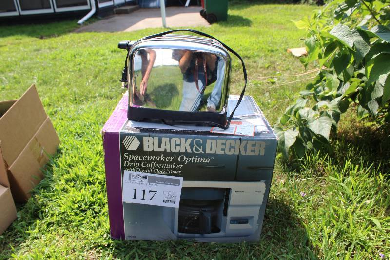 lot 117 image: Black & Decker Spacemaker Optima Drip Coffee Maker, Stainless Steel Toaster