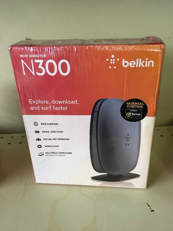Belkin N300 Wifi Router, Retail $39.99