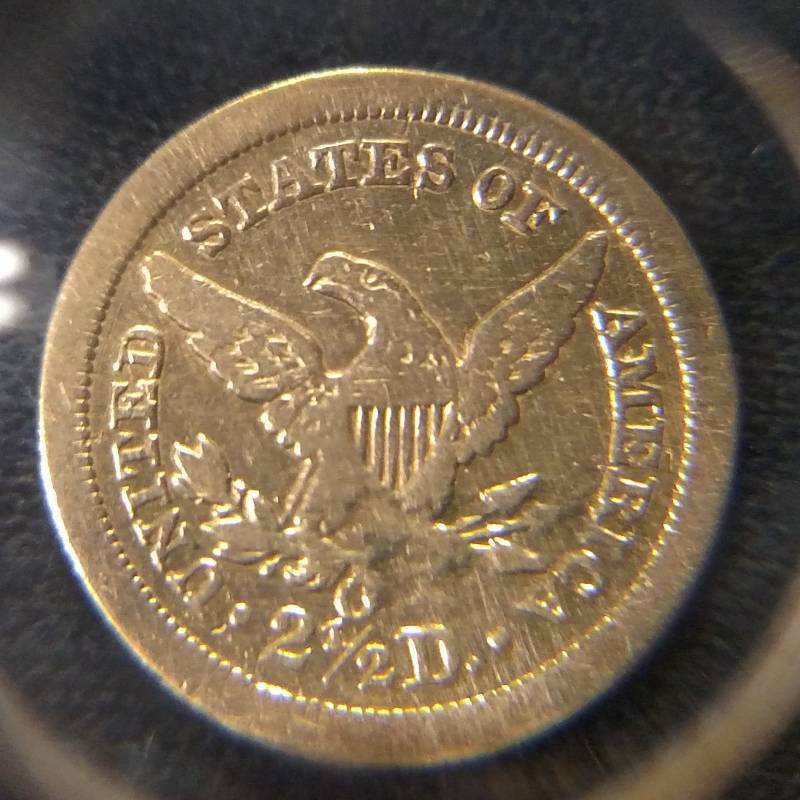 1843 O Two and One Half Dollars Lib...