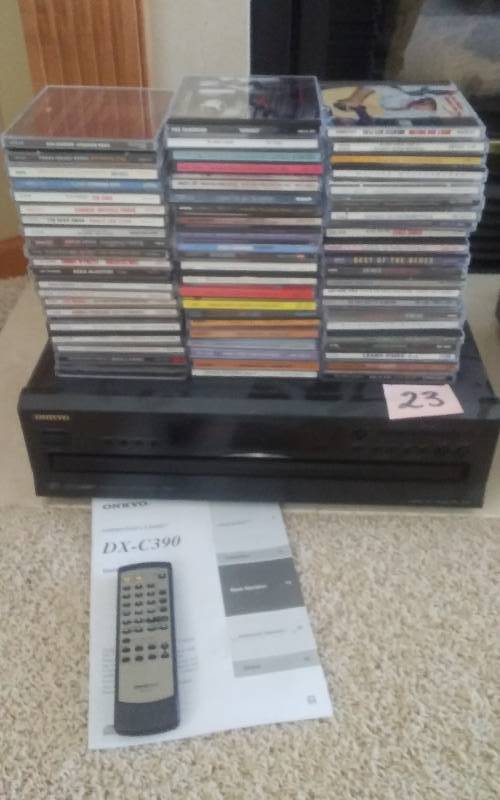 lot 23 image: Onkyo DXC-390 CD Player With Remote & Lot Of CDs (Most Country)