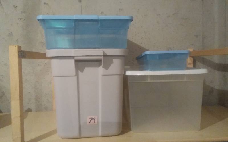 lot 79 image: 4-Assorted Totes With Lids