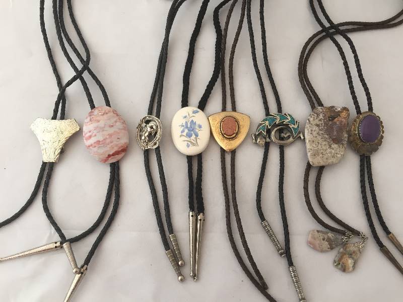 lot 263 image: Bolo Ties - Agate, Lizard, Stone, More
