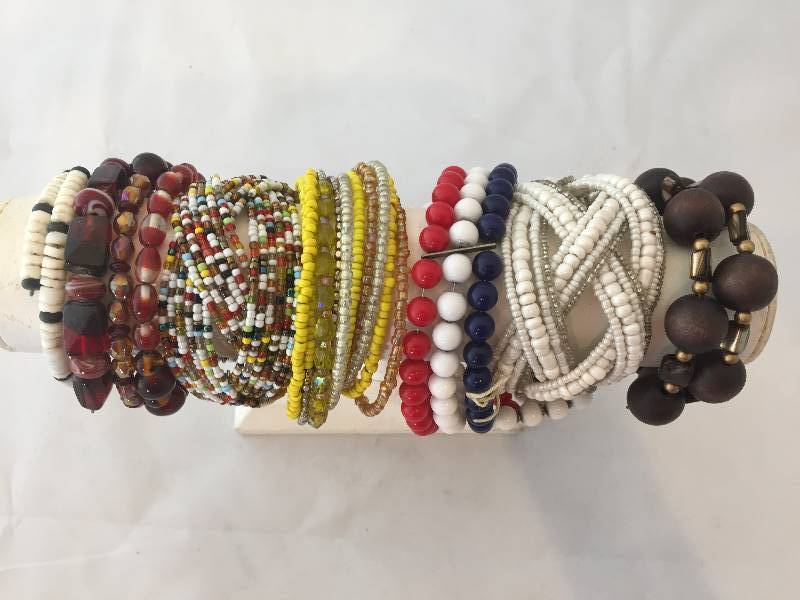 lot 380 image: Bracelets - Wired & Beaded