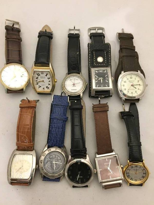 lot 262 image: Watches -  Qty 10 -Leather Bands