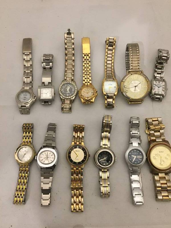 lot 301 image: Watches -  Qty 13 -Metal Link Bands
