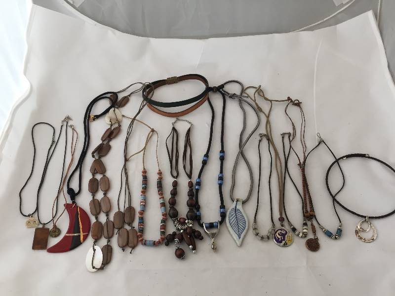 lot 317 image: Neckaces - Leather & Cording