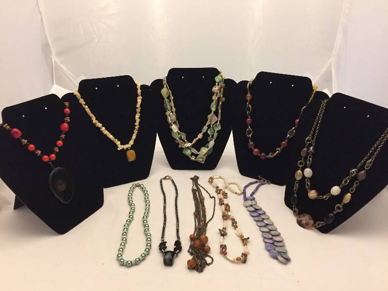 lot 302 image: Necklaces - Multi Strand Stone & Beaded