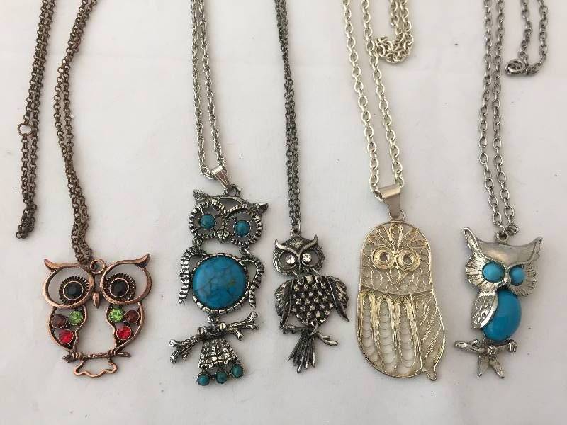 lot 239 image: Necklaces - Owls